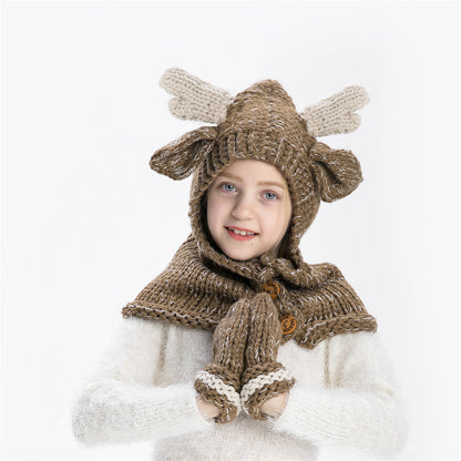 Cozy Elk Animal Hat & Scarf Set for Kids & Adults Additional Image 3
