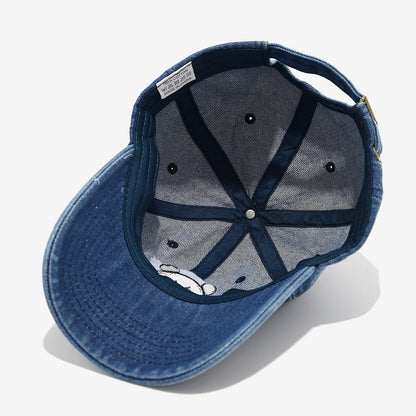 Retro Panda Embroidered Denim Baseball Cap Additional Image 3