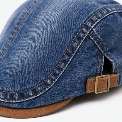 Vintage Washed Cotton Duckbill Cap for Men & Women — close-up detail of material and stitching