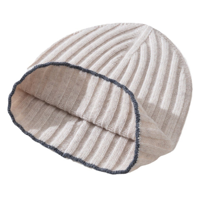Pure Wool Knit Hat with Contrast Trim Additional Image 3