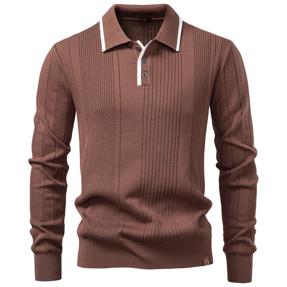 Men's Premium Half-Zip Knit Polo Sweater Additional Image 3