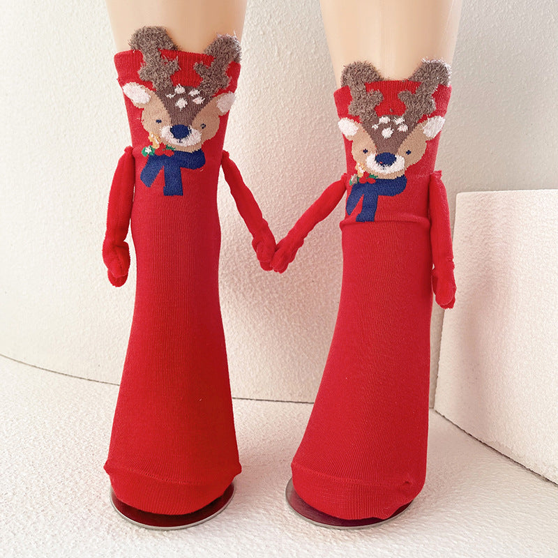 Magnetic Couple Socks: Hold Hands Mid-Calf Additional Image 3