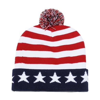 USA Flag Knit Beanie - Patriotic Winter Hat Additional Image 3