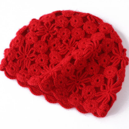 Elegant Plum Blossom Knit Cashmere Hat Additional Image 3