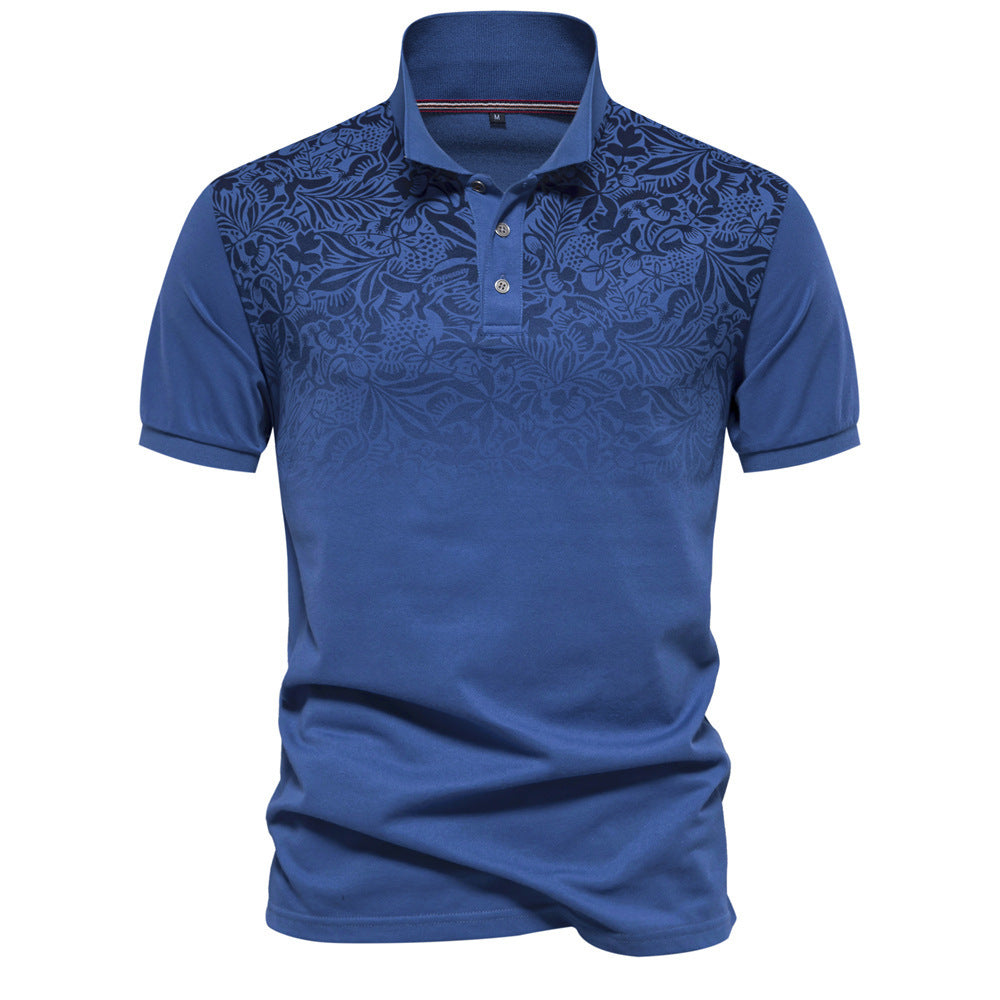 Men's Gradient Cotton Polo Shirt Additional Image 3