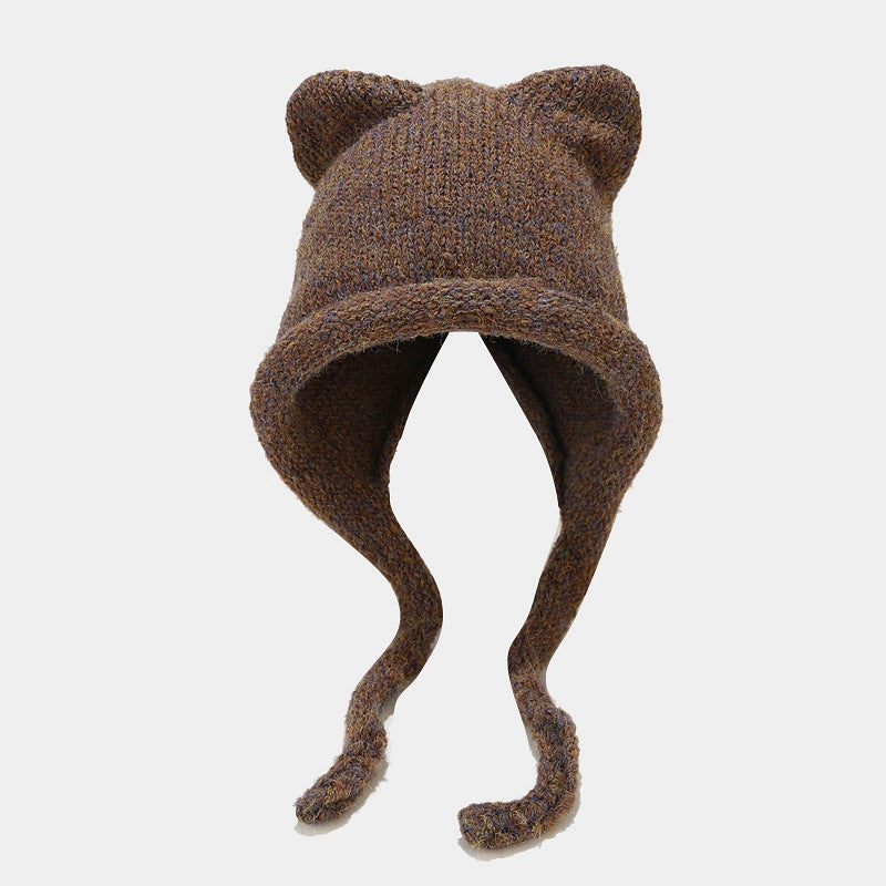 Cute Cat Ear Knit Beanie - Cozy Winter Hat Additional Image 3