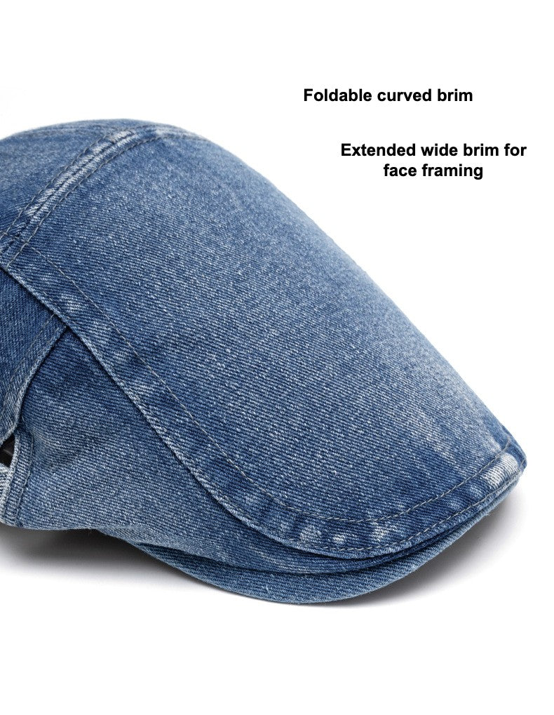 Stylish Denim Beret Hat for Men & Women Additional Image 3