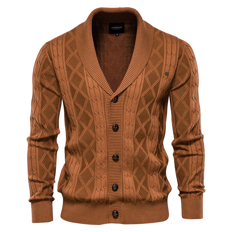 Men's Japanese Style V-Neck Knit Cardigan Additional Image 3