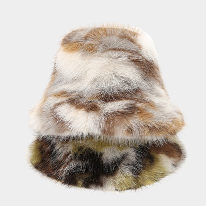 Plush Camo Bucket Hat: Korean Style Warmth Additional Image 3