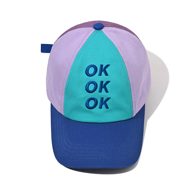 Embroidered Letter Colorblock Baseball Cap Additional Image 3