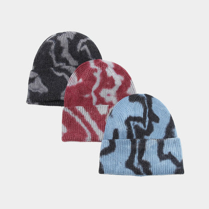 Tie-Dye Knit Beanie: Boho Winter Hat for Cozy Style Additional Image 3