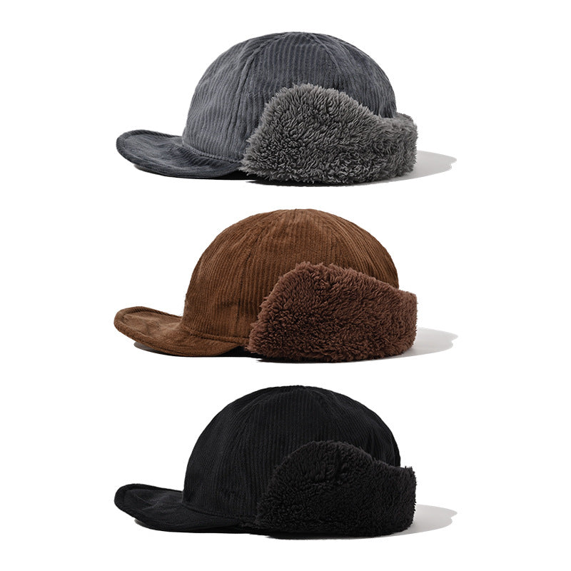 Corduroy Baseball Cap with Plush Ear Flaps Additional Image 4