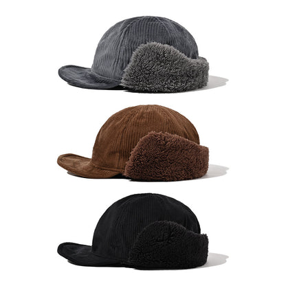 Corduroy Baseball Cap with Plush Ear Flaps Additional Image 4