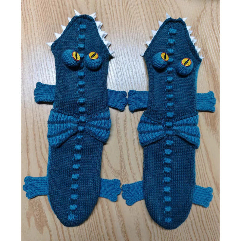 Cozy Knitted Dino & Dragon Socks | Fun, Warm, & Unique Additional Image 4