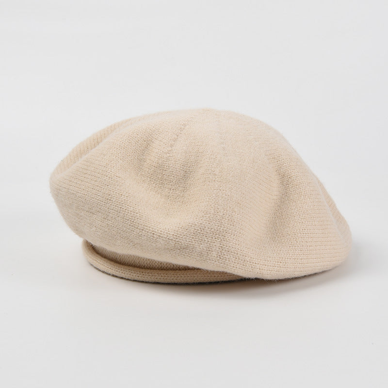 Cozy Knit Beret: Chic Autumn/Winter Painter Hat Additional Image 4