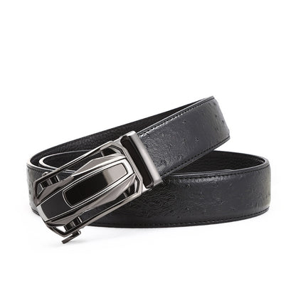 Men's Leather Belt: Sports Car Buckle, Business Casual Additional Image 4