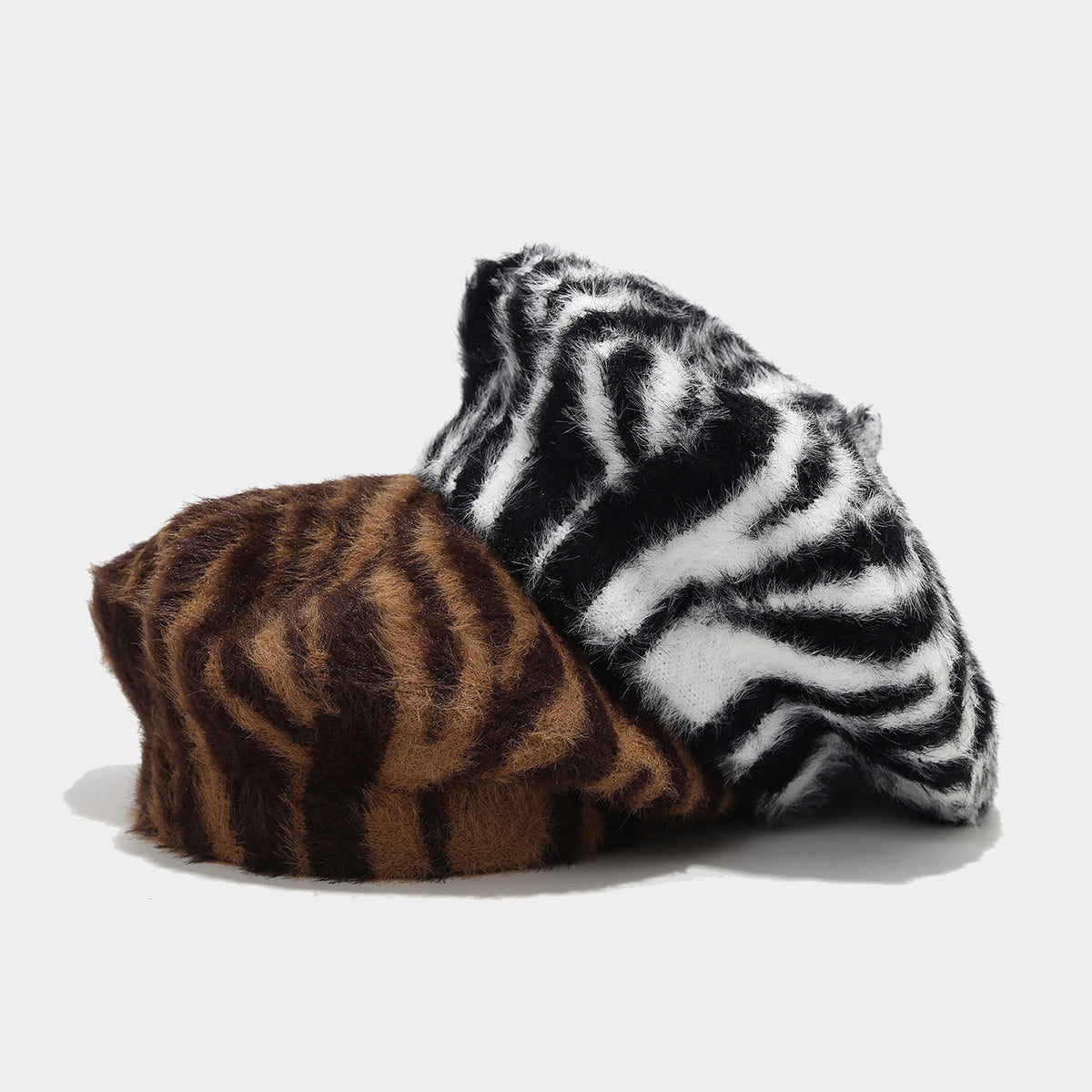 Zebra Print Beret: Wild & Chic Street Style Hat Additional Image 4