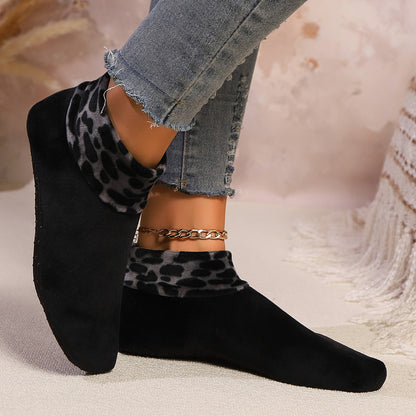 Cozy Leopard Fleece-Lined Winter Socks Additional Image 4