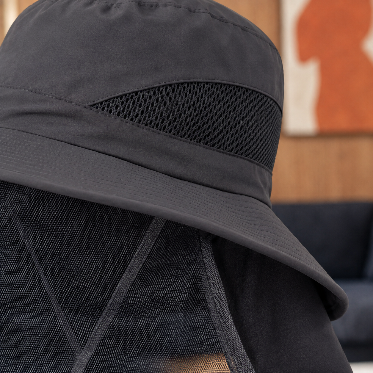 Mosquito Veil Sun Hat with Neck Flap - Breathable UV Protection Additional Image 4
