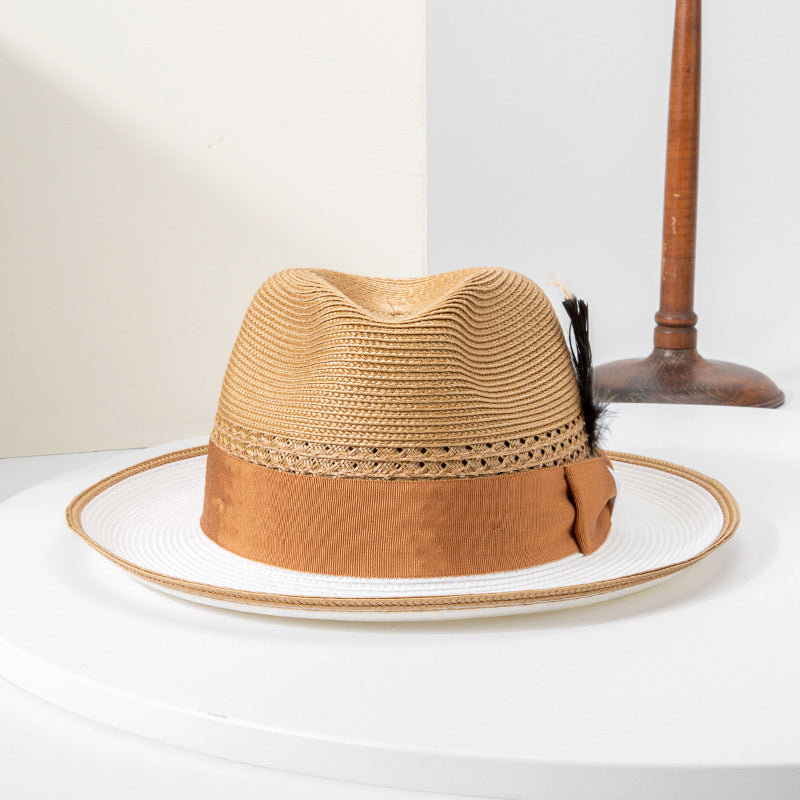 Stylish Summer Sun Hat with Feather Decoration Additional Image 4