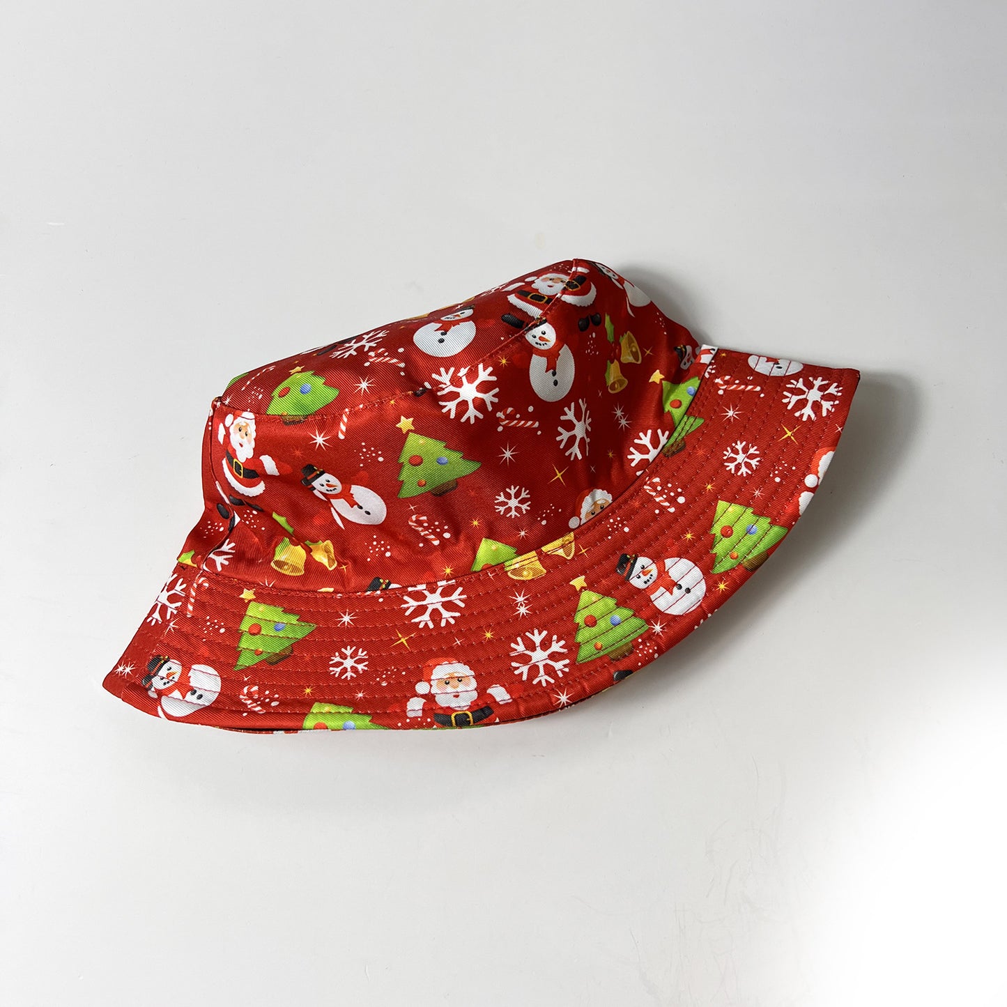 Festive Santa & Snowman Print Bucket Hat for Women Additional Image 4