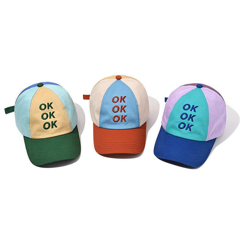 Embroidered Letter Colorblock Baseball Cap Additional Image 4