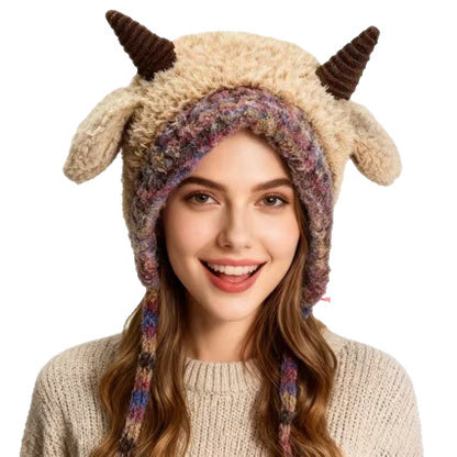 Cute Bear Ear Fleece Lined Knit Hat Additional Image 4