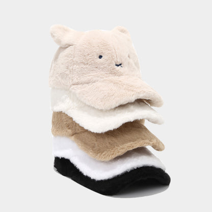 Cute Faux Rabbit Fur Baseball Cap with Ears Additional Image 4