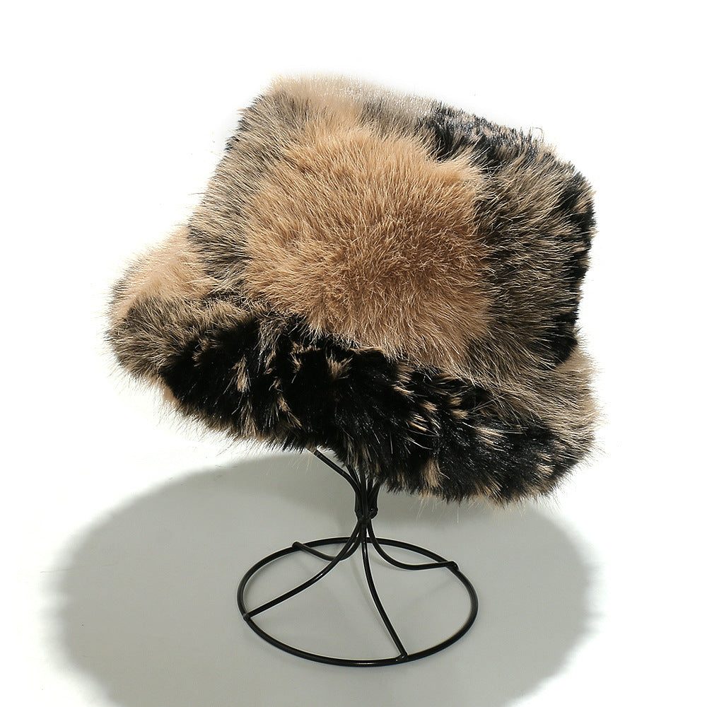 Gradient Faux Fur Bucket Hat - Cozy Winter Style Additional Image 4