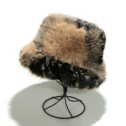 Gradient Faux Fur Bucket Hat - Cozy Winter Style Additional Image 4