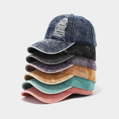 Distressed Denim Baseball Cap | Korean Streetwear Additional Image 4