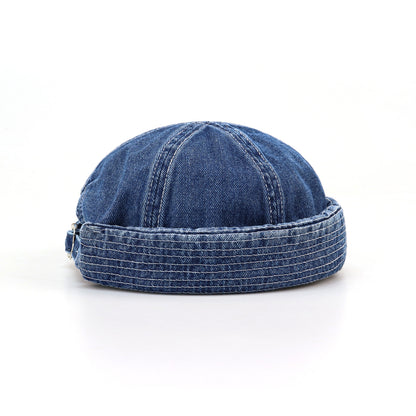 Washed Denim Sailor Hat - Retro Streetwear Style Additional Image 4