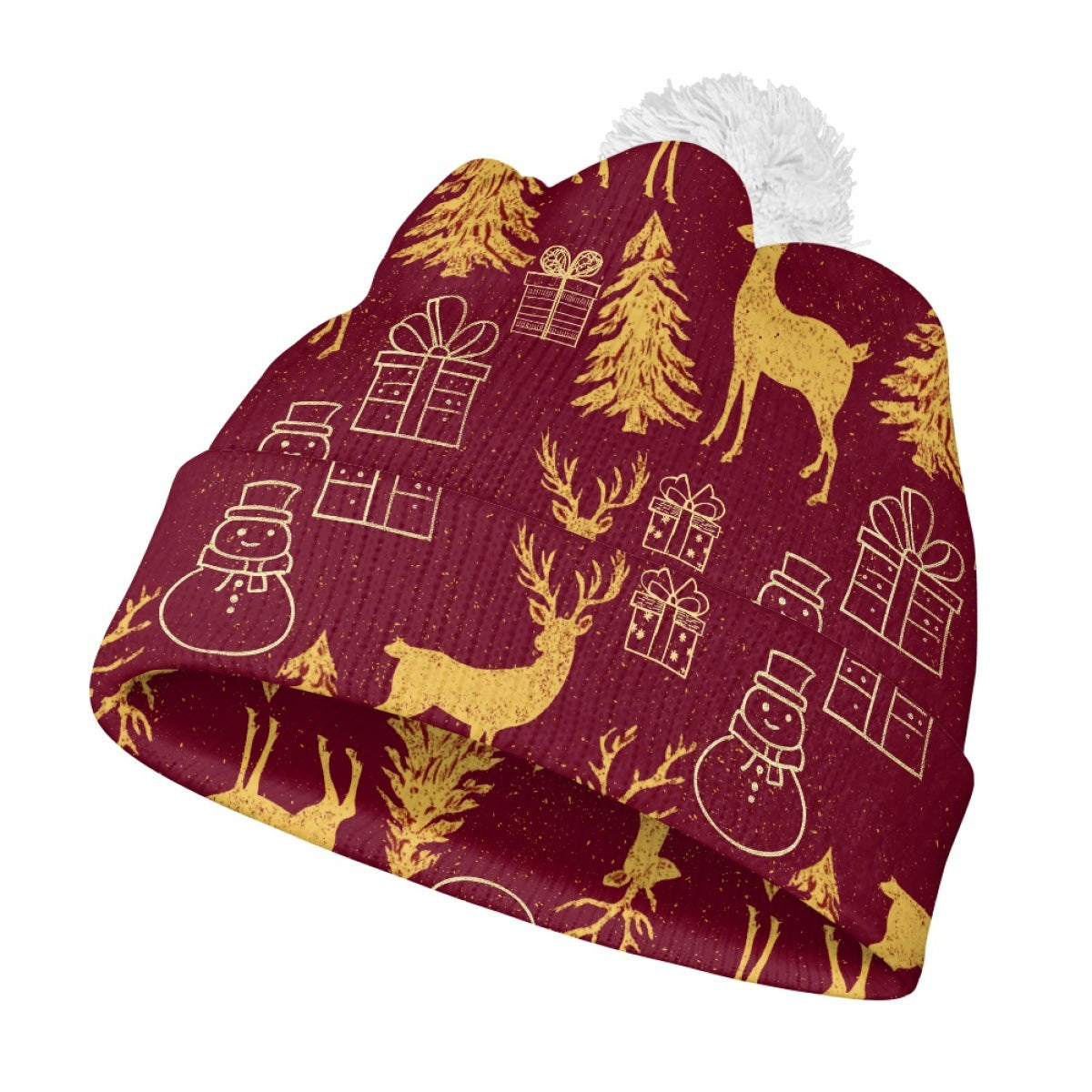 Chunky Knit Pom-Pom Beanie: Festive Christmas Style Additional Image 4