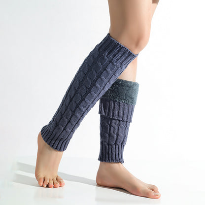 Cozy Wool Blend Leg Warmers - Korean Twist Knit Additional Image 4