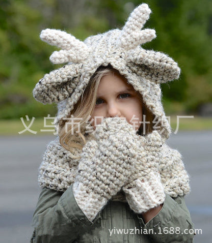 Cozy Elk Animal Hat & Scarf Set for Kids & Adults Additional Image 4