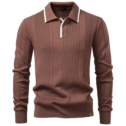 Men's Premium Half-Zip Knit Polo Sweater Additional Image 4