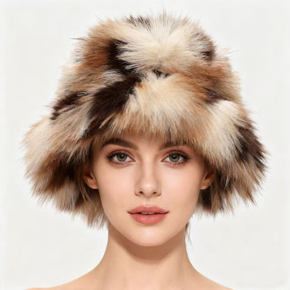Chunky Faux Fur Bucket Hat - Cozy Winter Style Additional Image 4