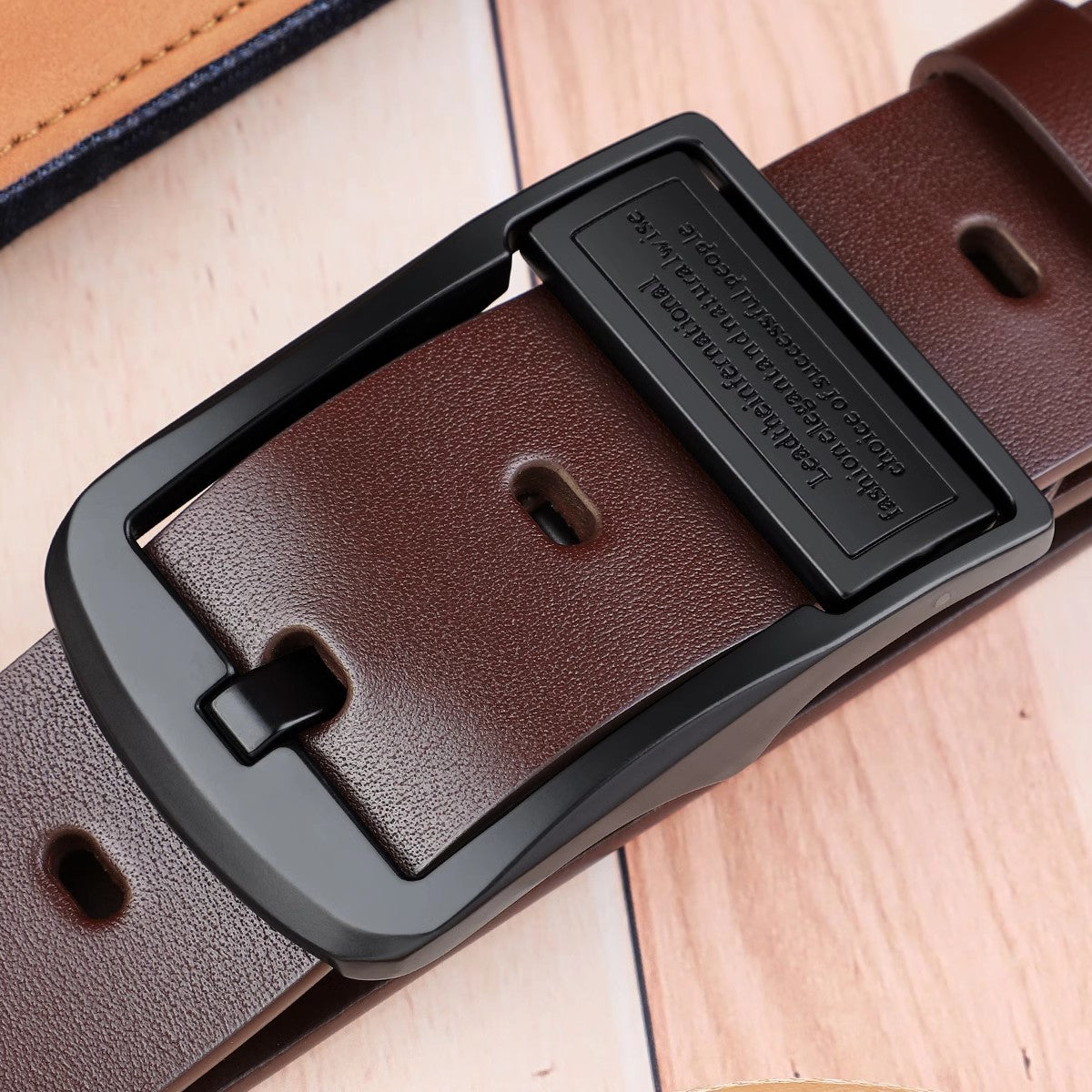 Retro Pin Buckle Belt for Men | Business & Casual Leather Additional Image 4