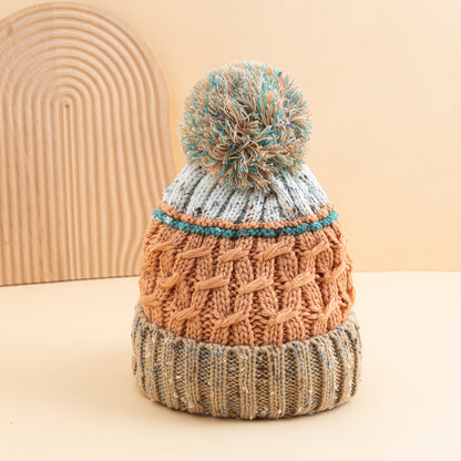 Cozy Mixed Color Knit Beanie with Pom Additional Image 4