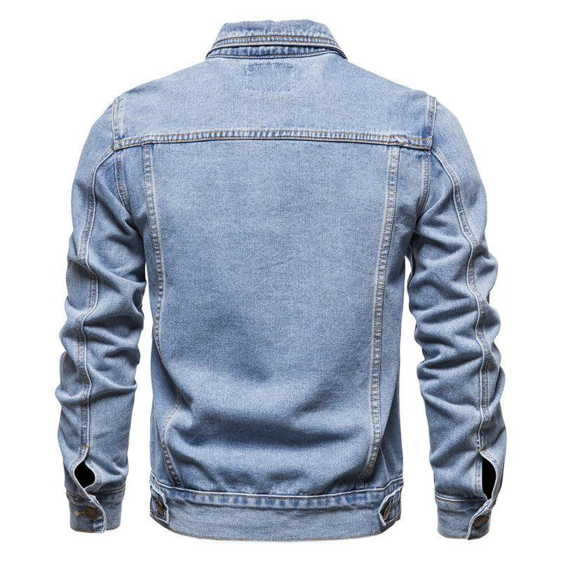 Men's Slim Fit Denim Jacket - Autumn/Winter Style Additional Image 4