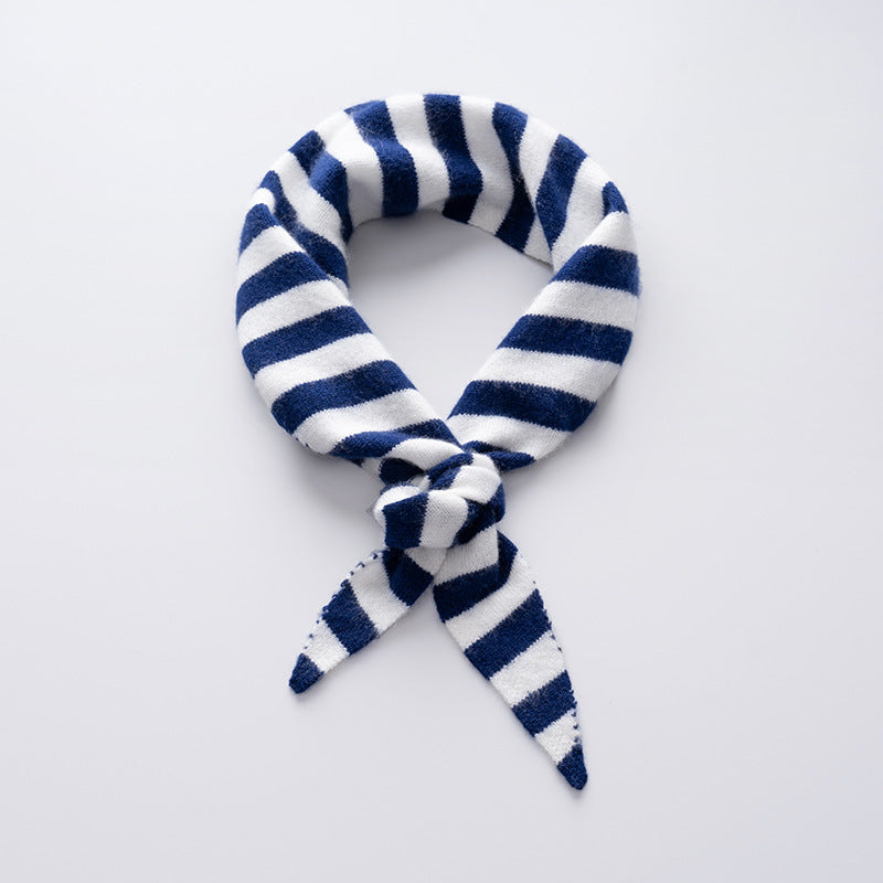 Cozy Cashmere Blend Striped Triangle Scarf Additional Image 4