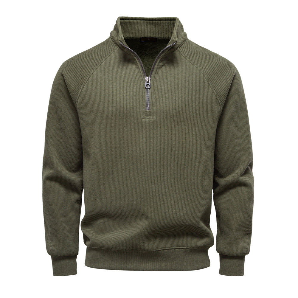 Men's Fleece-Lined Half-Zip Sweatshirt - Cozy Winter Essential Additional Image 4