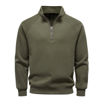 Men's Fleece-Lined Half-Zip Sweatshirt - Cozy Winter Essential Additional Image 4