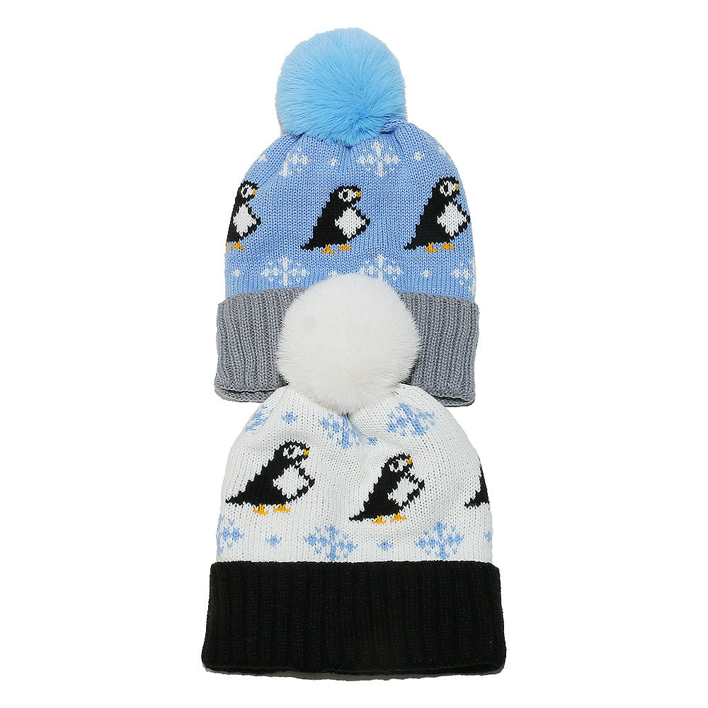 Cute Penguin Knit Hat - Warm Fleece Lined Winter Beanie Additional Image 4