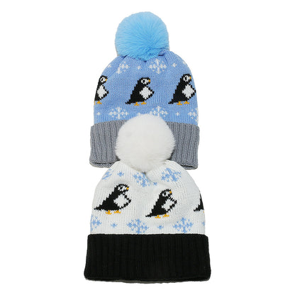 Cute Penguin Knit Hat - Warm Fleece Lined Winter Beanie Additional Image 4