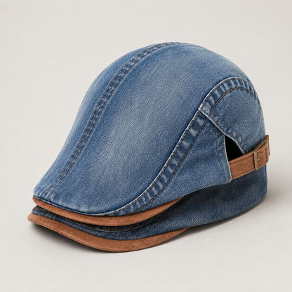 Vintage Washed Cotton Duckbill Cap for Men & Women — detail photo showing construction