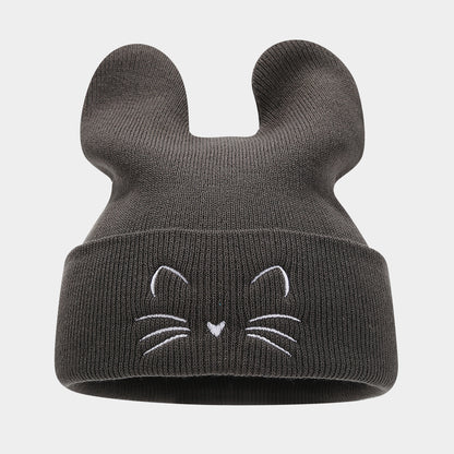 Cute Cat Ear Knit Beanie - College Style Additional Image 4
