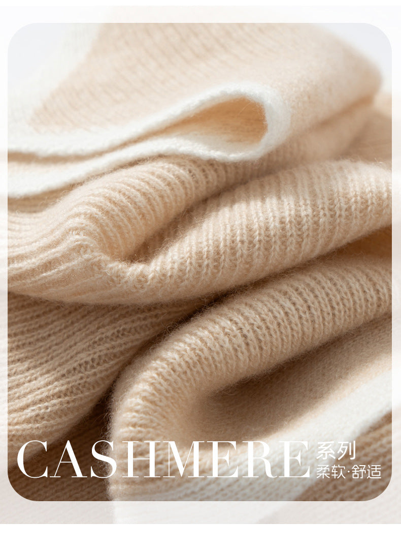 Luxury Cashmere Colorblock Triangle Shawl Additional Image 4