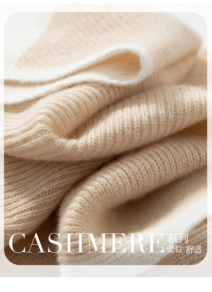 Luxury Cashmere Colorblock Triangle Shawl Additional Image 4