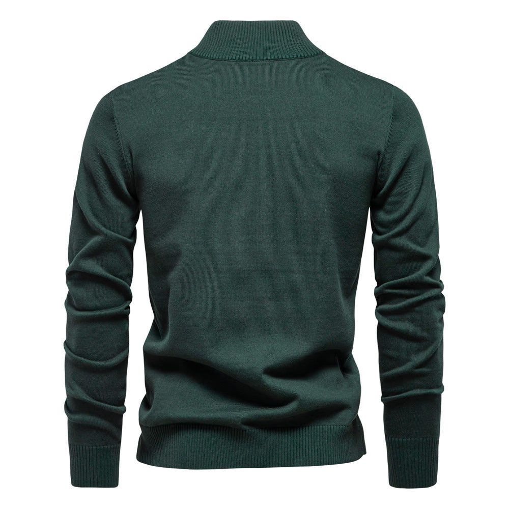 Men's Slim Fit Cotton Half-Zip Sweater Additional Image 4